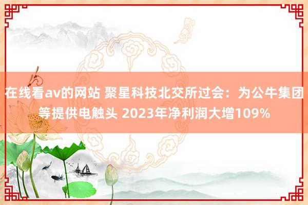 在线看av的网站 聚星科技北交所过会：为公牛集团等提供电触头 2023年净利润大增109%