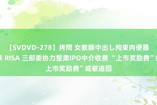 【SVDVD-278】拷問 女教師中出し拘束肉便器 仁科百華 RISA 三部委协力整肃IPO中介收费 “上市奖励费”或被追回