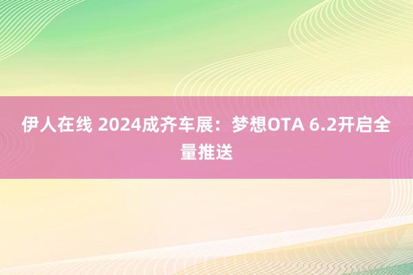 伊人在线 2024成齐车展：梦想OTA 6.2开启全量推送