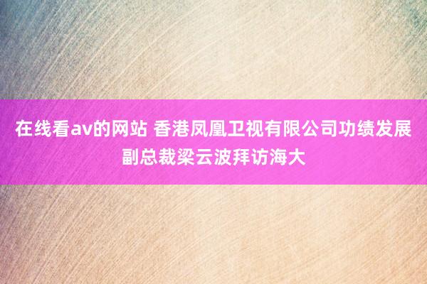 在线看av的网站 香港凤凰卫视有限公司功绩发展副总裁梁云波拜访海大